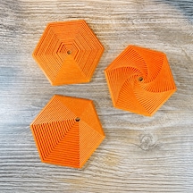 Bezos 3d Baskı Super Fidget Coaster Seti - Altıgen Desenli Bardak Altlığı Ve Tutucu-turuncu 22