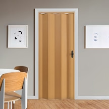Faran Dekorasyon 115 x 230 Meşe Renk Camsız Pvc Akordiyon Katlanır Kapı - FRNAKMODEL-124