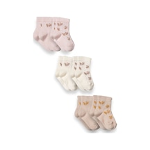 Babycosy Organic Wear %100 Organik Pamuk 6 Lı Bebek Çorap Seti Yumuşak Nefes Alan Kaydırmaz Bebek Çorabı,yenidoğan,0-24 Ay Çok Renkli