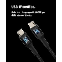 6.6ft Braided Usb-c To Usb-c Cable For İphone 16, İphone 16 Pro, İphone 16 Pro Max, İphone 16 Plus