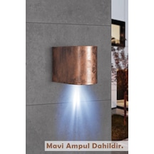 Tek Yönlü Dekoratif Iç Dış Mekan Aplik Eskitme Mavi Işık Bakır