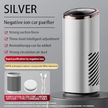 Honeybeeshop Hepa Filtreli Gümüş Taşınabilir Araç Hava Temizleyici Usb Sessiz Toz Polen Duman