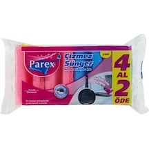 Parex Tırnak Koruyucu Çizmez Bulaşık Süngeri 4 Adet Çok Renkli