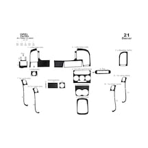 Opel Zafira Torpido Kaplama 1999-2005 21 Parça Siyah Karbon