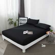 Siyah Konfor Yatak İpeksi Yumuşak Konfor Çarşafları Fırçalanmış Mikrofiber Polyester Derin Cep Yatak Örtüsü Su Geçirmez Levha