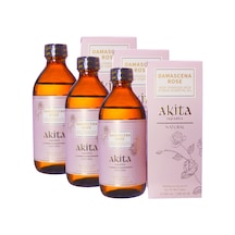 Akita Doğal Yağı Alınmamış Gül Suyu Cam Şişe 3 x 200 ML