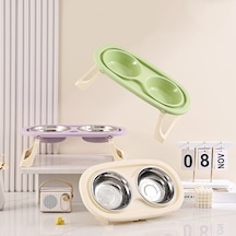 Cbtx Katlanır Evcil Hayvan Kasesi Yeme İçme Kasesi Boyun Koruması Uzun Çift Kase, Stil: Pp Mor