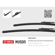 Sılbak Sb2121ka Silecek Süpürgesi 530/530mm Muz Tipi Skoda Super 02-05 Vw Passat 02-05 1 Takım