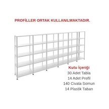5 Katlı 6'li Galvaniz Çelik Raf - Depo, Arşiv, Kiler, Dosya, Market Rafı 43x75 Cm 200 Cm 0.70 Mm Genel