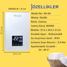 Shofbi SH-3S Dijital Şofben Gümüş