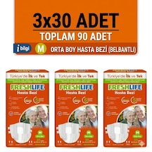 Freshlife Belbantlı Medium Orta Boy Hasta Bezi 90 Adet 3x30 Paket M