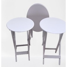 1448bng90136çanta Zigon Oval Sehpa Dörtlü Model Ahşap Mdf Parlak Beyaz Renk Kutu Sevk El Yapım