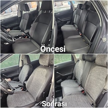 Volkswagen Taigo Uyumlu Araca Özel Deri Oto Koltuk Kılıfı 1585566 Siyah-Gri