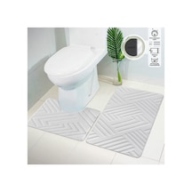 Plato Halı Opqo 2'li Set Premium Banyo Takımı 50x60 Klozet - 60x100 Klozet Takımı Beyaz