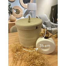 Victor Çok Amaçlı Düzenleyici Kapaklı Sepet,kapaklı Saksılık, Kapaklı Organizer 36x40 - Büyük Boy Krem