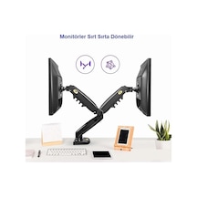 Yenilzd NB F160 Çift Kol Gazlı Hareketli 10-27" Masa LCD Led Monitör Tutucu