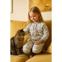 Babyhola 2.5 Tog Yorgan Gerektirmeyen Kalın Elyaf Dolgulu Çocuk Uyku Tulumu Pamuk Astarlı Unisex 6020 Gri