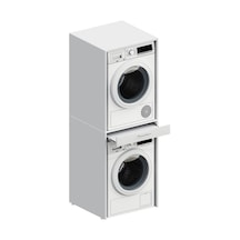 Aqua Bagno Urban Smartbox Çamaşır Ve Kurutma Makinesi Dolabı -çekmeceli-2 Parça-beyaz Abs.50.01.01.01