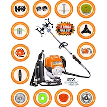 Eısenn German BP 454 Sırt Tipi 14 Parça Set Ot Çim Biçme Tırpanı+Toprak Eşeleme + Akrobat Çapa +Çelik Fırça