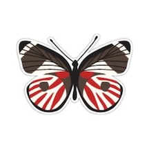 Bay Etiket Btf2 Kirmizi Kahverengi Kelebek Sticker