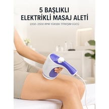 Mey İthalat 5 Başlıklı Elektrikli Masaj Aleti 2200-2500 Rpm Yüksek Titreşimli Vücut Bakım Ve Rahatlama Cihazı