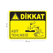 Metal Dikkat Asit Tehlikesi 2 30x40 Cm A3 Uyarı İş Güvenliği Levhası