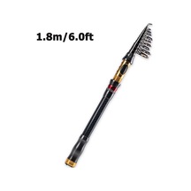 1 Parça Taşınabilir Teleskopik Olta Katlanabilir Trolling Olta Kamışı 1,8 M/6,0 Ft