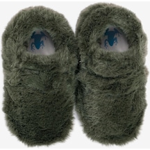 Furry Furry Haki Kürk Barefoot Patik-haki Kürk Haki