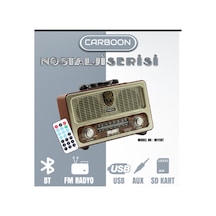 Meier M-111bt Açık Renk Nostaljik Radyo Ahşap Görünümlü Bluetooth Hoparlör Fm Sd Kart Usb Girişi