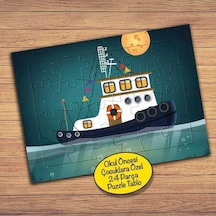Denizde Gemi Ve Dolunay Çocuklara Özel Puzzle Yapboz Tablo-274pz
