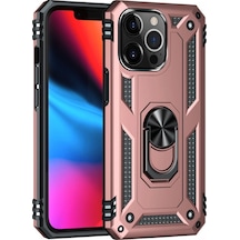 Apple Uyumlu iPhone 14 Pro Kılıf Sofya Yüzüklü Silikon Kapak Gül