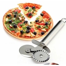 Kesmek İçin Çift Başlı Metal Pizza Kesici Ve Hamur Ruleti