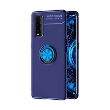 Oppo Find X2 Uyumlu Kılıf Range Yüzüklü Silikon - Mavi