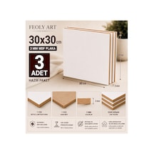 Profesyonel Mdf Pasta Altlığı Seti 3'lü 3 Adet 30x30 Cm 3 Mm Tek Yüzü Beyaz Premium Pasta Sunum Altlığı Beyaz / Kahverengi