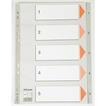 Esselte 100103 Seperatör A4 1-5 Rakam Gri - 5 Adet
