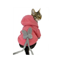 Pinky Rabbit Sweatshirt Kapşonlu Kedi Kıyafeti Kedi Sweatshirt