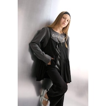 Defacto Kız Çocuk Loose Fit Bisiklet Yaka Baskılı Uzun Kollu Tişört G1083a825auar58 Antrasit