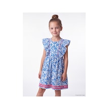 LC Waikiki Alıta Cıty Farkıyla Lcw Kids Mavi Çiçekli Kız Çocuk Elbise Mavi - 928242513 Mavi