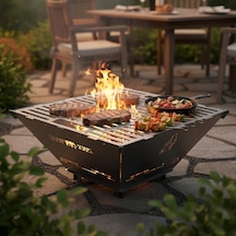 Kamp Ayısı Firenest : Core Ateş Çukuru Taşınabilir Ateş Çukuru Seti - 3mm Karbon Çelik, 1.5mm Paslanmaz Izgara, Çantalı