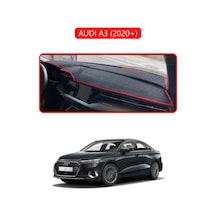 Audi A3 2020+ Torpido Koruma Halısı Kırmızı Kenar