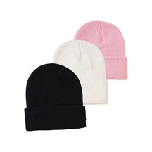 Eke Tekstil Unisex Katlamalı 3'lü Bere Seti Kırmızı - Beyaz- Pembe