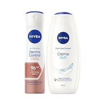 Creme Soft Duş Jeli 500ml Ve Kadın Sprey Deodorant Derma Control Clinical 50ml, 96saat Ter Koruması Diğer
