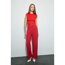 DeFacto Standart Boy Kumaş Palazzo Pantolon Wide Leg Geniş Bol Paça Basic Düz Yüksek Bel C6402AX24AURD54
