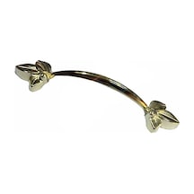 Dekoratif Zamak Yaprak Kulp - 96mm, Sarı, 100 Adet Çok Renkli
