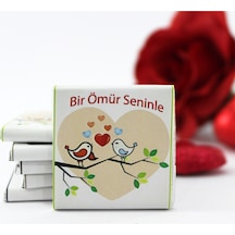 Dark Brown Bir Ömür Seninle Yazılı Bitter ve Sütlü Madlen Çikolata 48 Adet