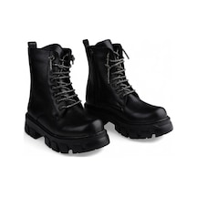 Glint Siyah Rahat Kadın Bağcıklı Bot Siyah