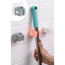 4 Lü Set Kendinden Yapışkanlı Mop Ve Süpürge Tutucu Delmeden Duvar Organizeri, Güçlü Yapışkanlı Banyo Ve Mutfak Sopa Tutucu, Kaymaz Silikon Tutucu Duvar Askısı Diğer