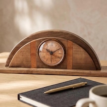 Arcus Ahşap Masa Saati - El Yapımı - Kahverengi - 7.5x34x12