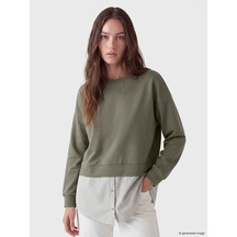 Lcw Modest Yeşil Soft Touch Kadın Sweatshirt Tunik
