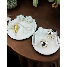 Adoration Polyester Söz Tepsisi Beyaz Beyaz